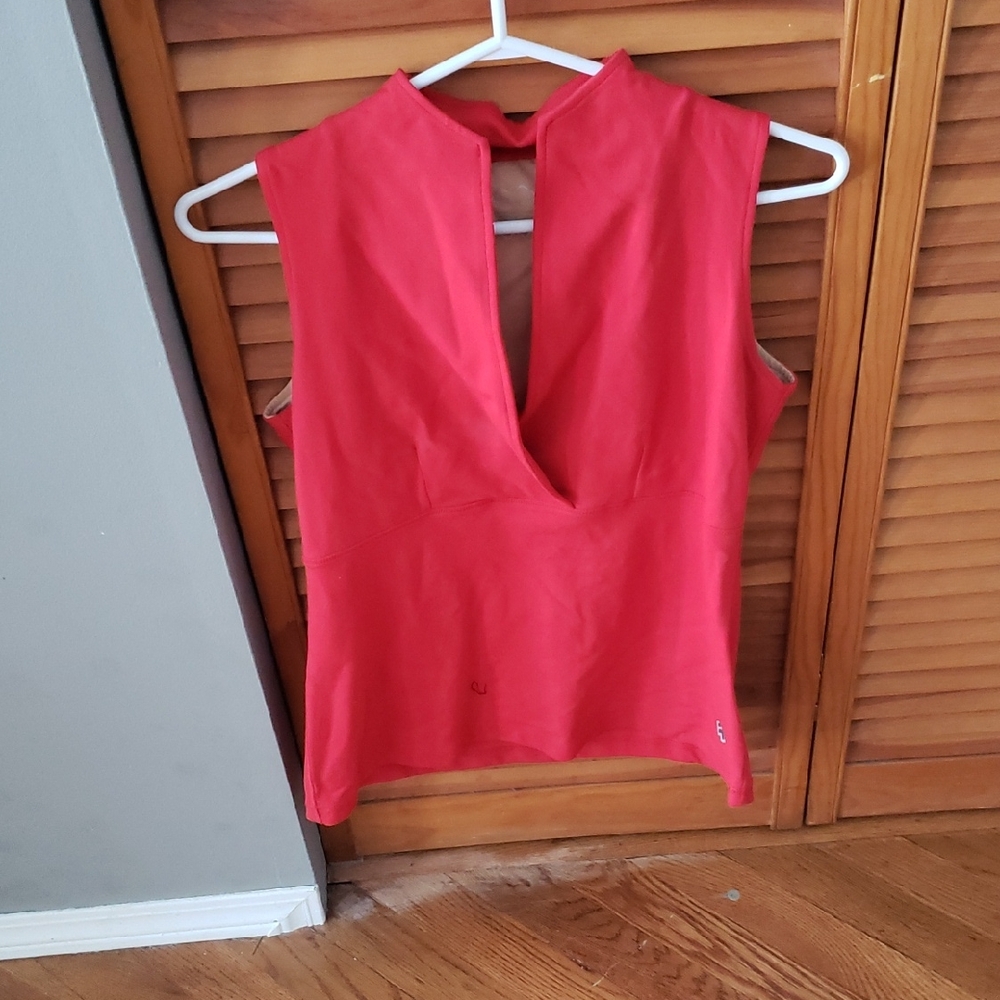 Natural Reflections Bright Red V-Neck Sleeveless Tank